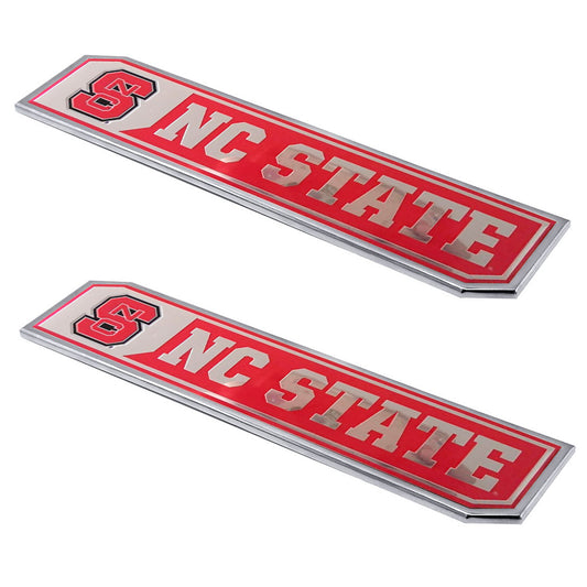 NC State Wolfpack 2 Piece Heavy Duty Aluminum Embossed Truck Emblem Set