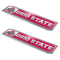 Ohio State Buckeyes 2 Piece Heavy Duty Aluminum Embossed Truck Emblem Set