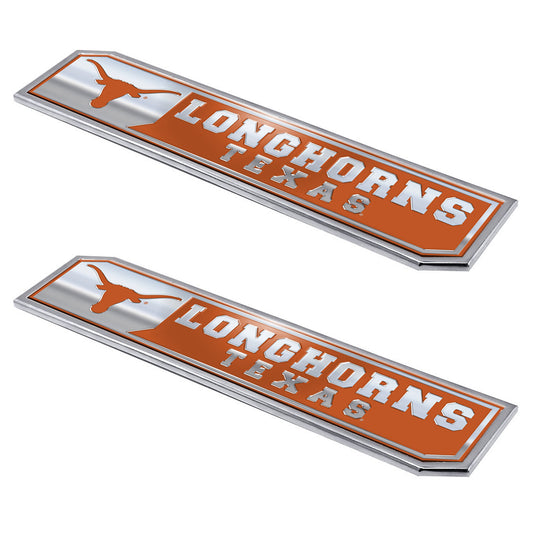 Texas Longhorns 2 Piece Heavy Duty Aluminum Embossed Truck Emblem Set