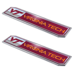 Virginia Tech Hokies 2 Piece Heavy Duty Aluminum Embossed Truck Emblem Set