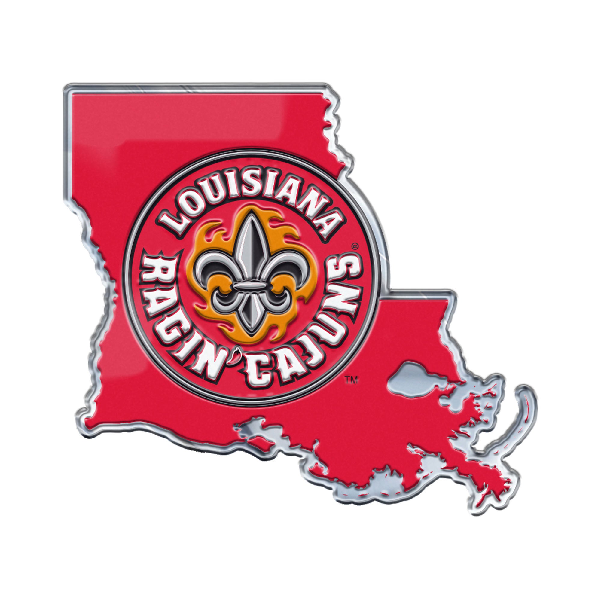 Louisiana-Lafayette Ragin' Cajuns Team State Aluminum Embossed Emblem