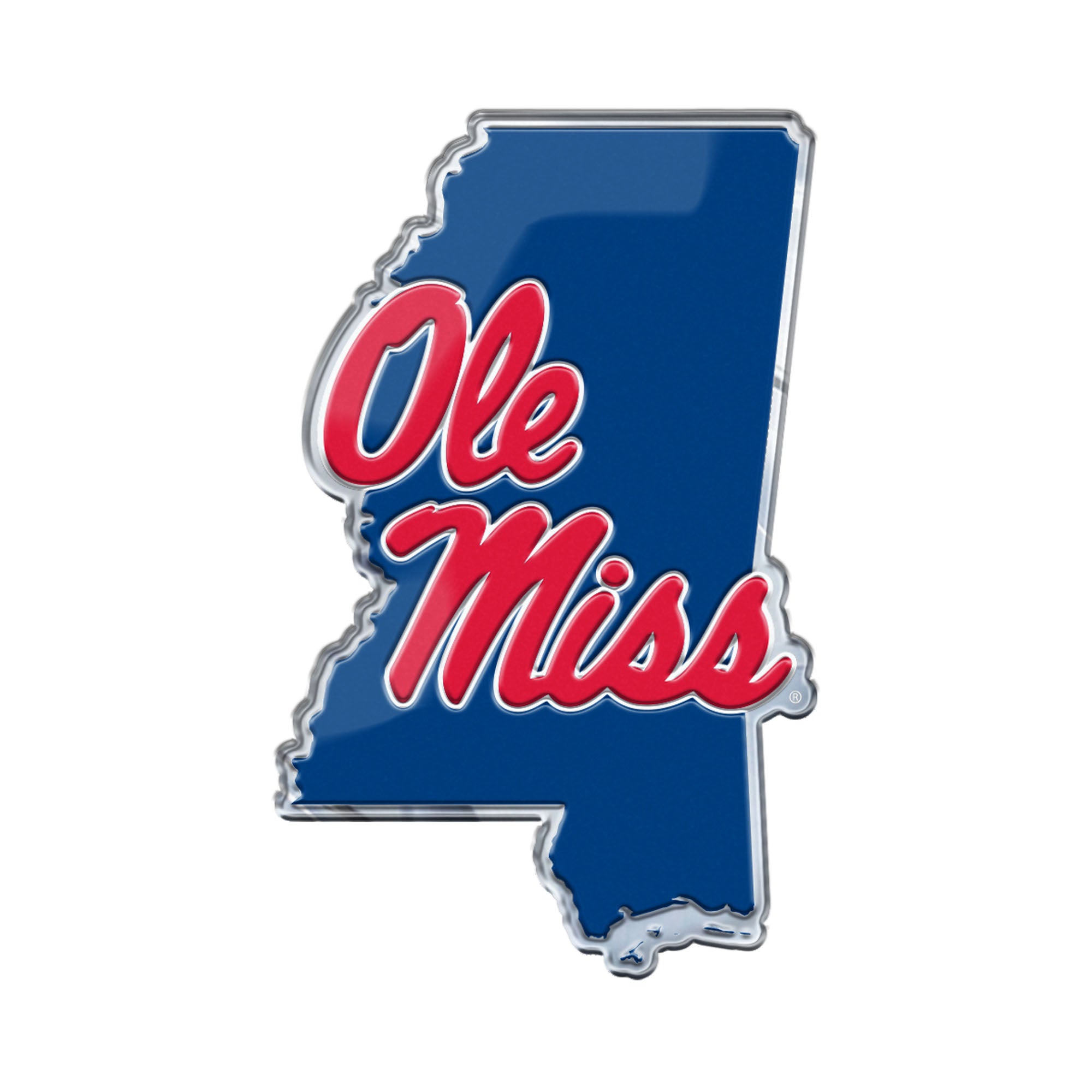 Ole Miss Rebels Team State Aluminum Embossed Emblem