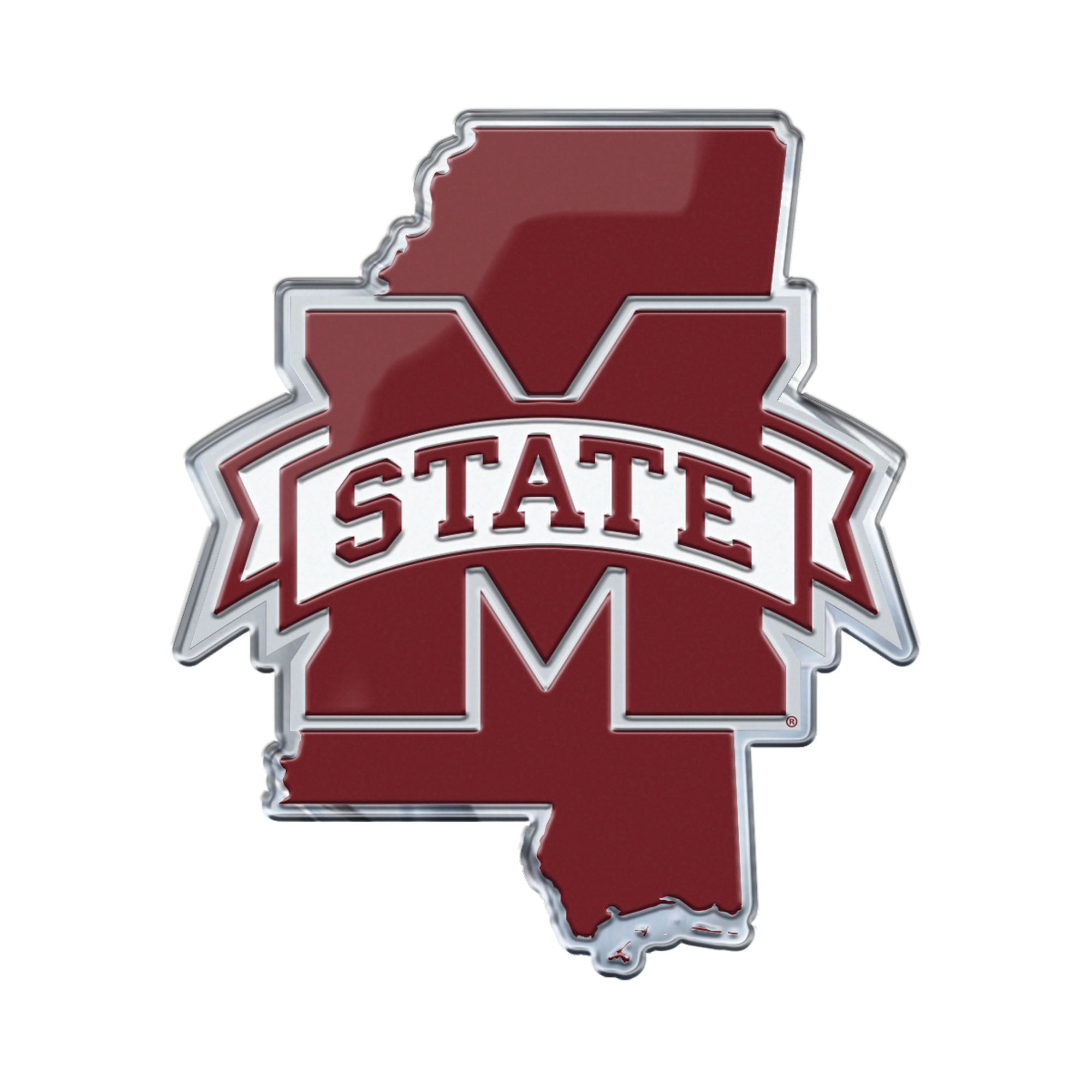 Mississippi State Bulldogs Team State Aluminum Embossed Emblem