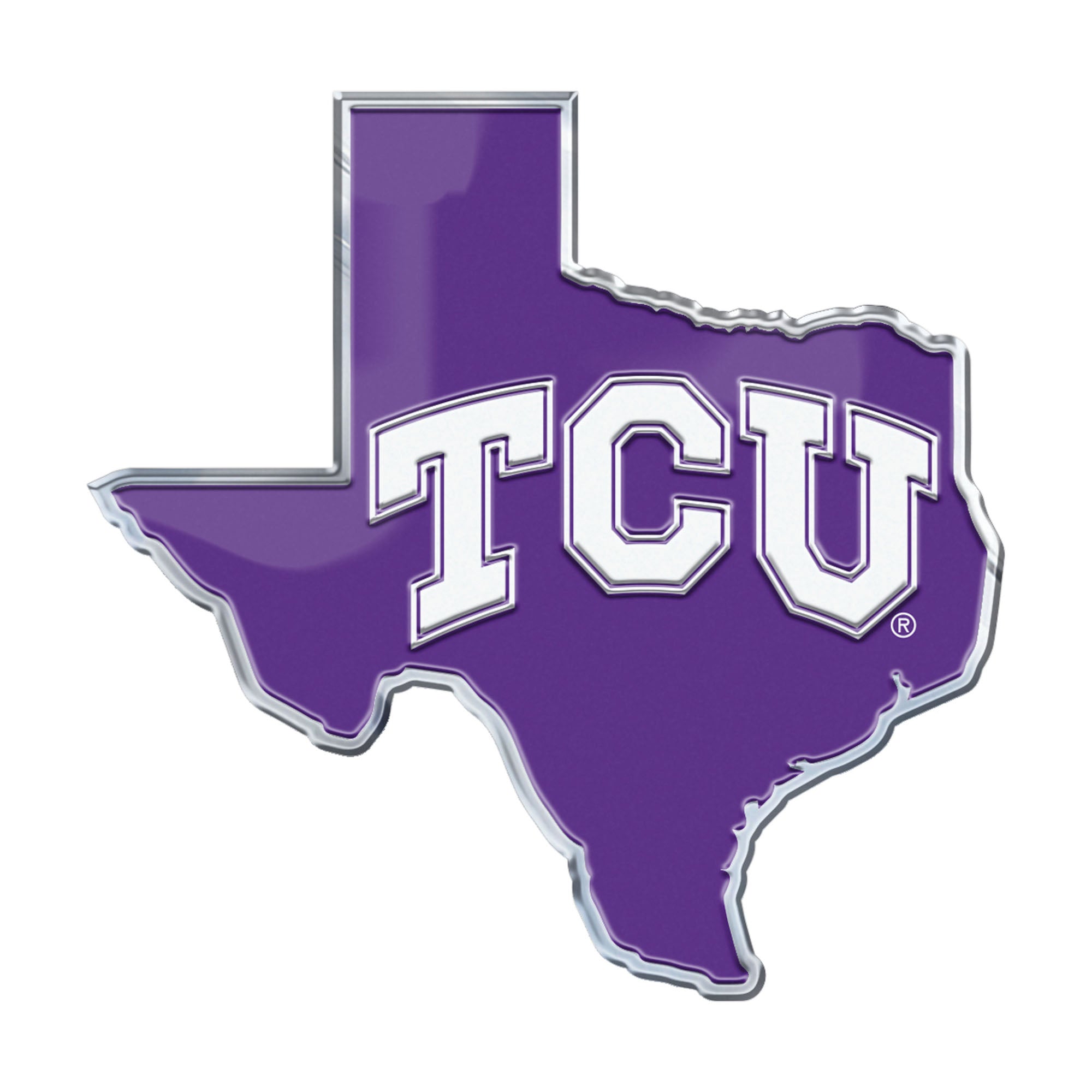 TCU Horned Frogs Team State Aluminum Embossed Emblem