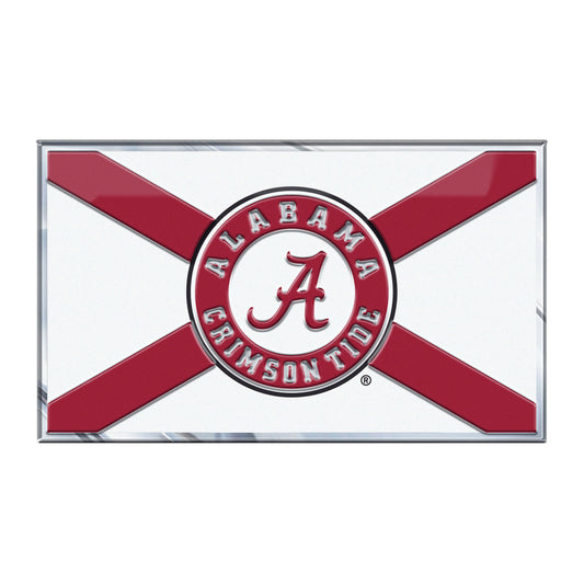 Alabama Crimson Tide State Flag Aluminum Embossed Emblem