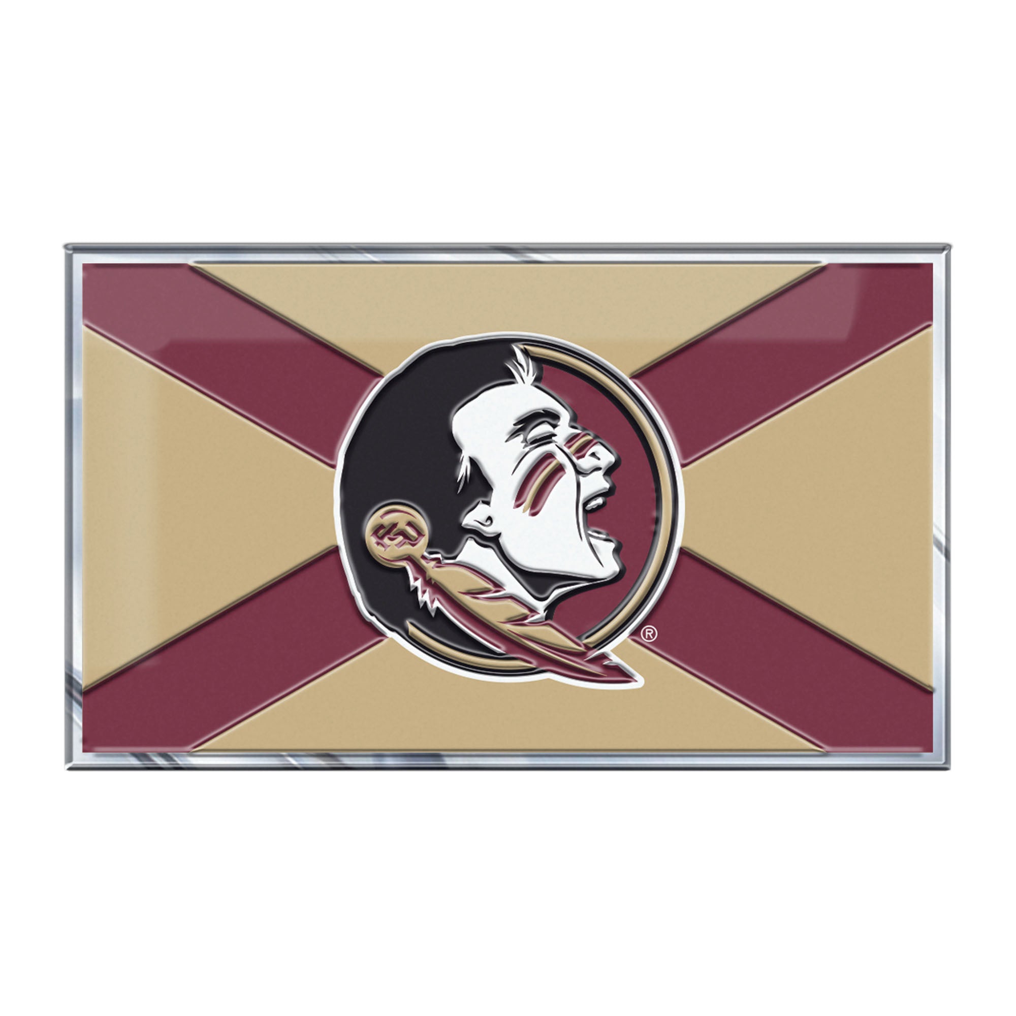 Florida State Seminoles State Flag Aluminum Embossed Emblem