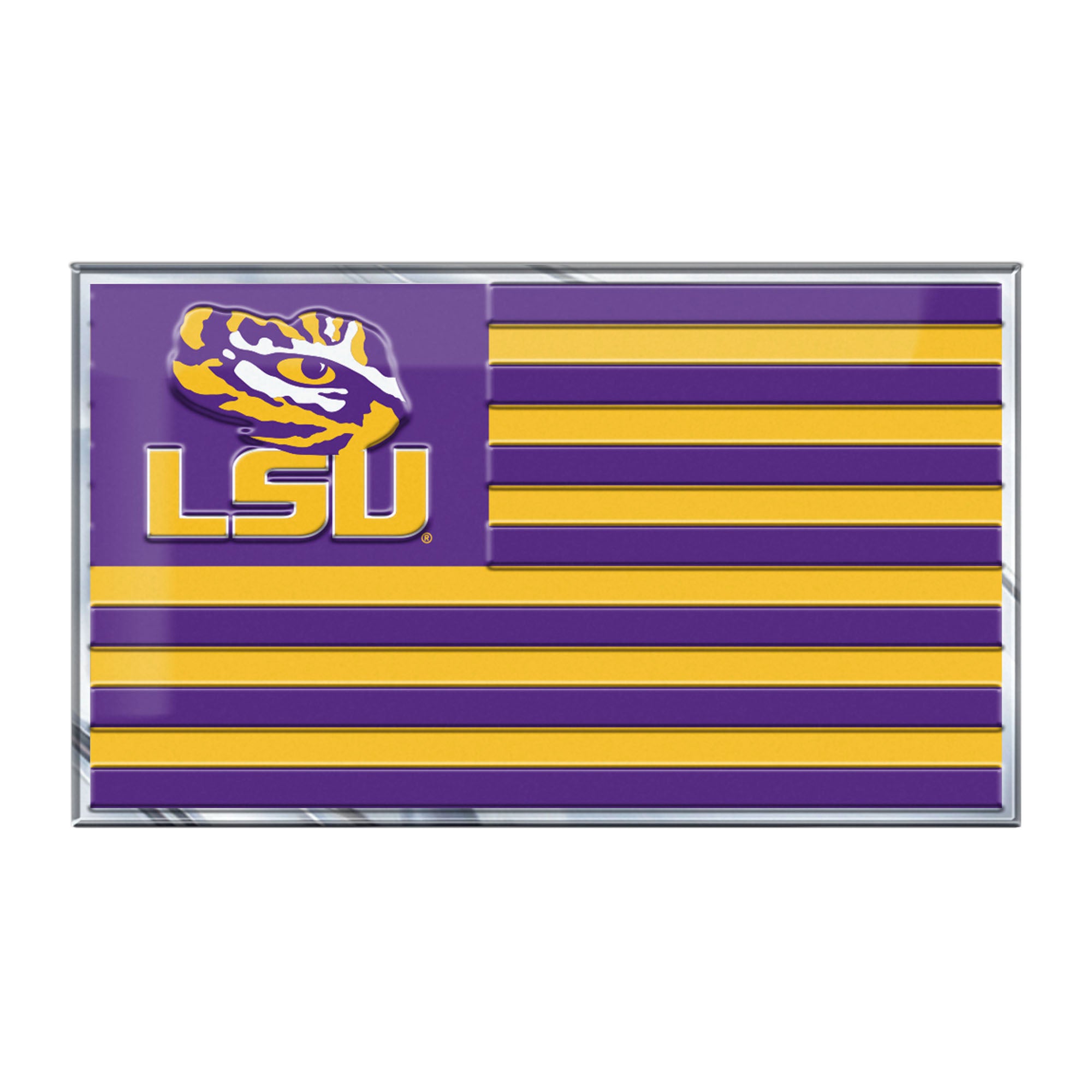 LSU Tigers State Flag Aluminum Embossed Emblem