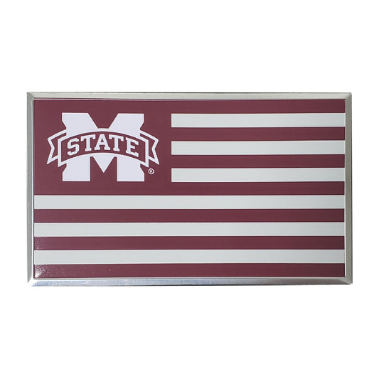 Mississippi State Bulldogs State Flag Aluminum Embossed Emblem