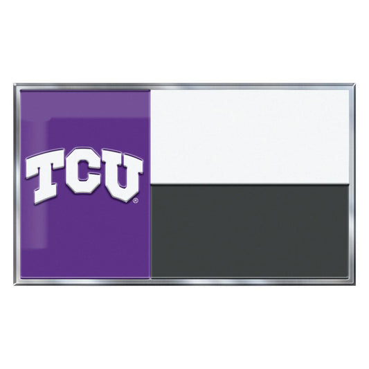 TCU Horned Frogs State Flag Aluminum Embossed Emblem