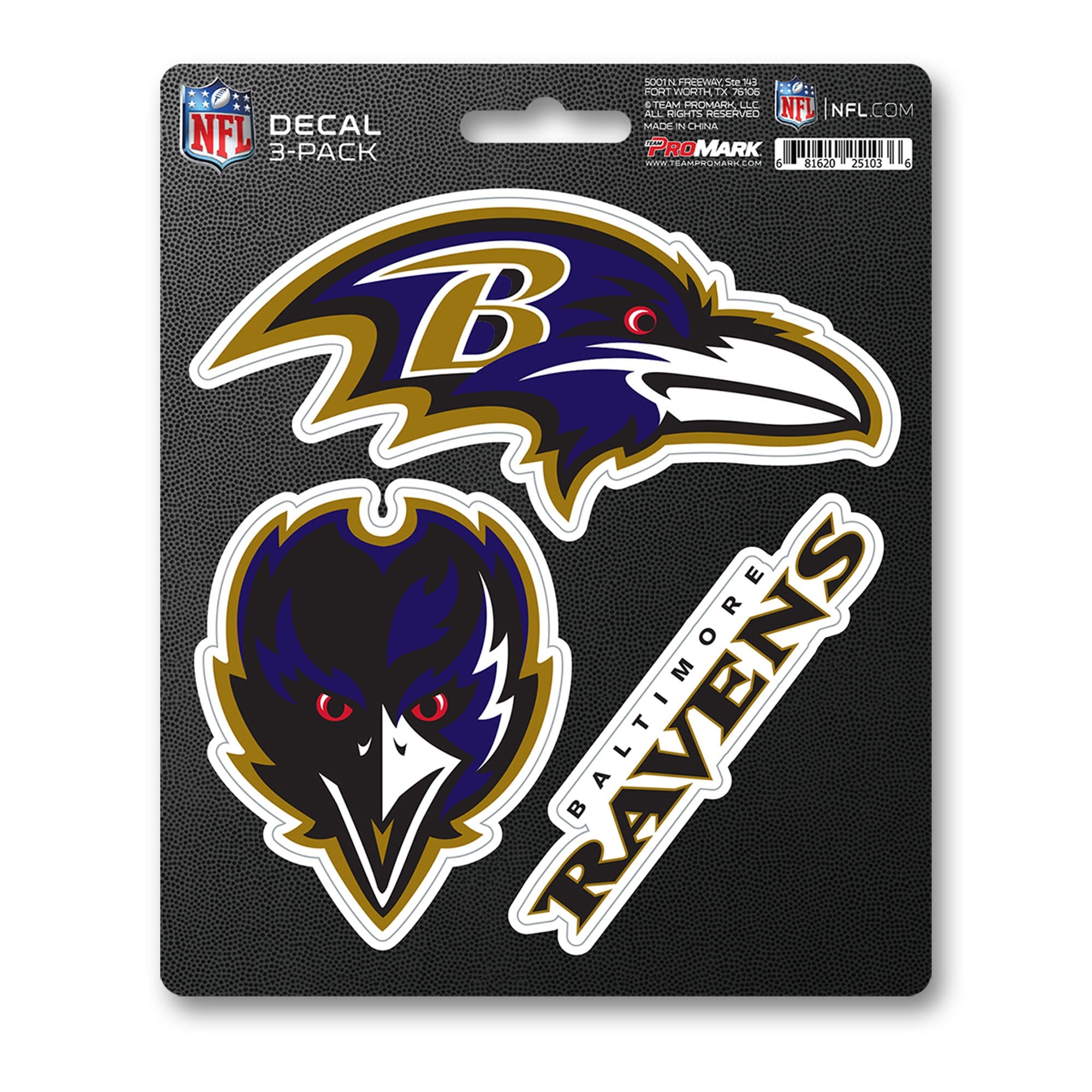 Baltimore Ravens 3 Piece Decal Sticker Set - Baltimore Ravens