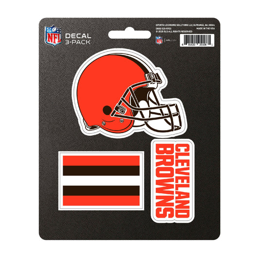 Cleveland Browns 3 Piece Decal Sticker Set - Cleveland Browns