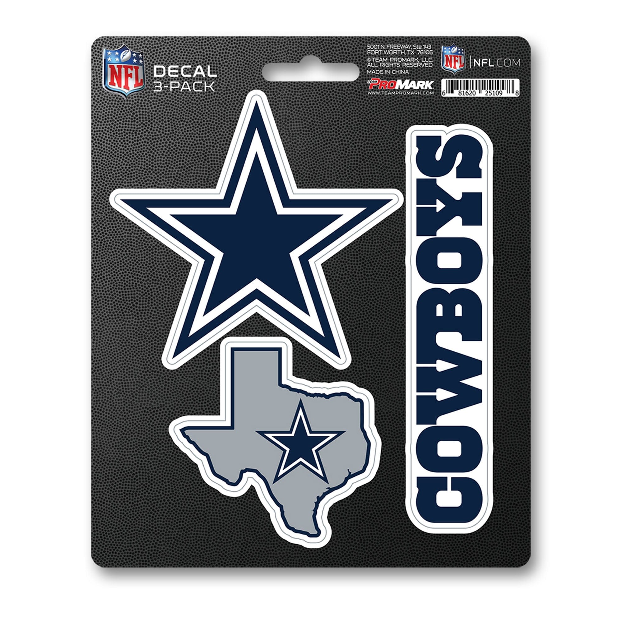 Dallas Cowboys 3 Piece Decal Sticker Set - Dallas Cowboys