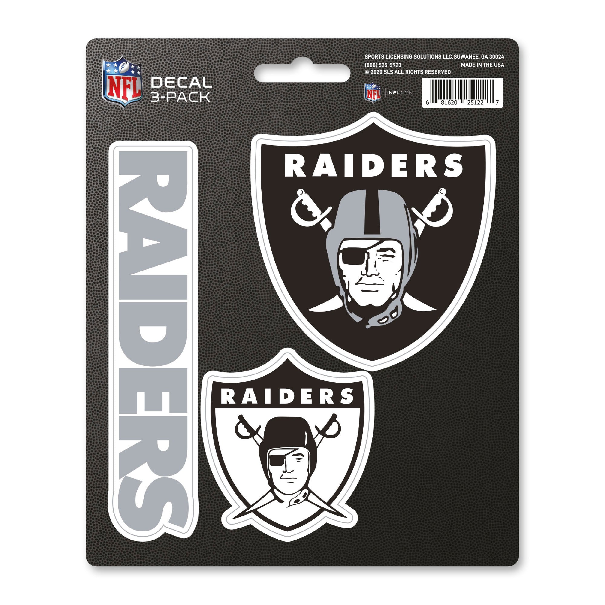 Las Vegas Raiders 3 Piece Decal Sticker Set