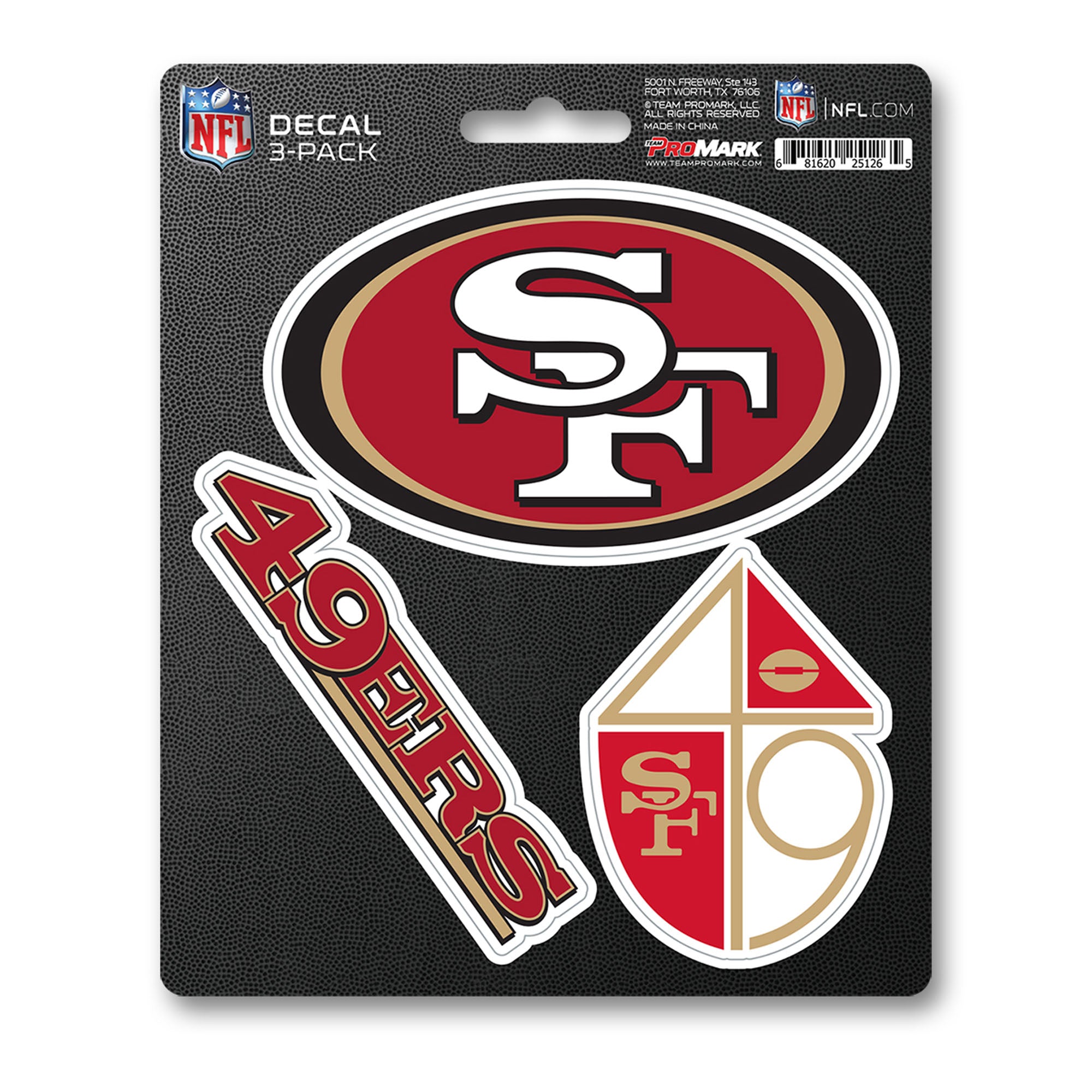 San Francisco 49ers 3 Piece Decal Sticker Set