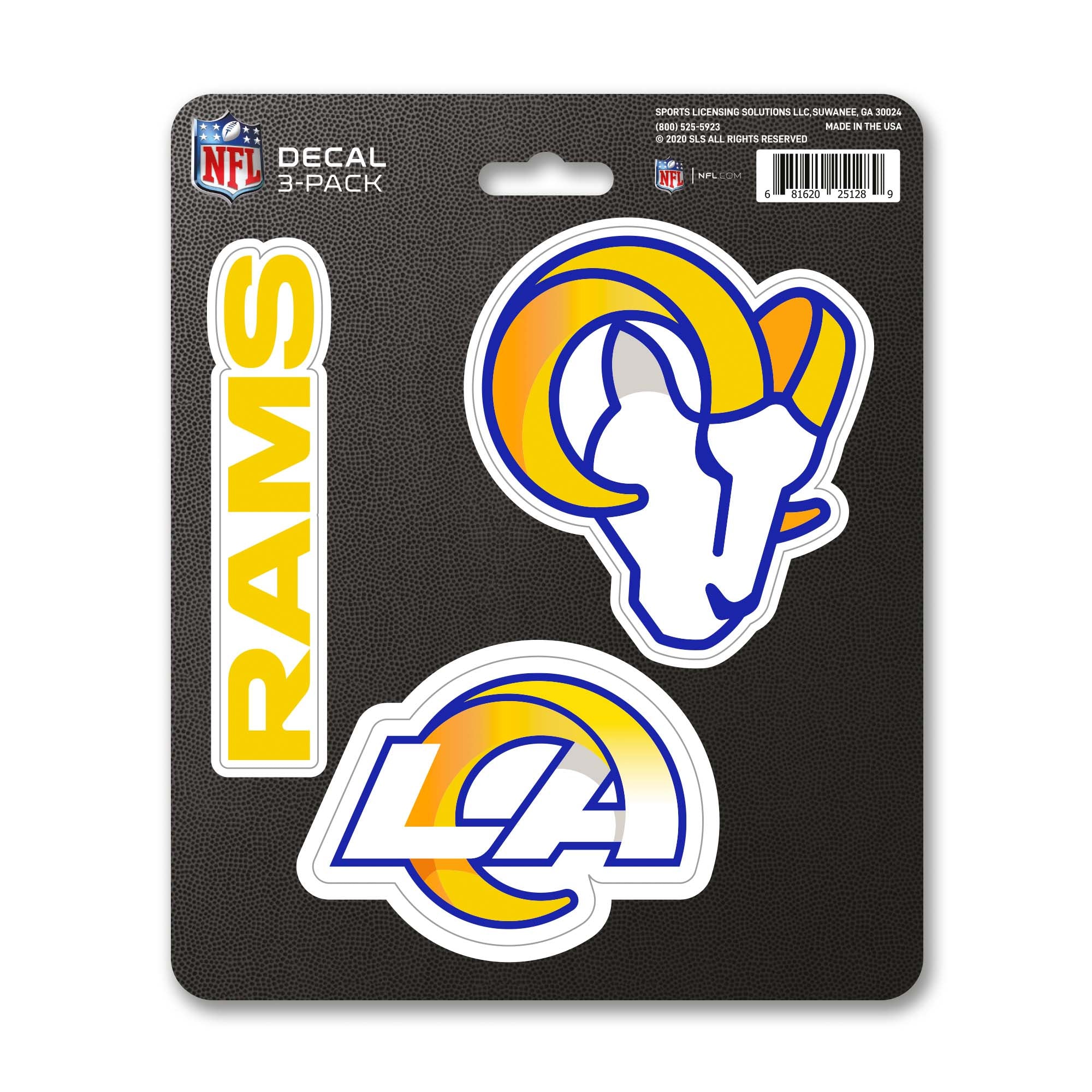 Los Angeles Rams 3 Piece Decal Sticker Set