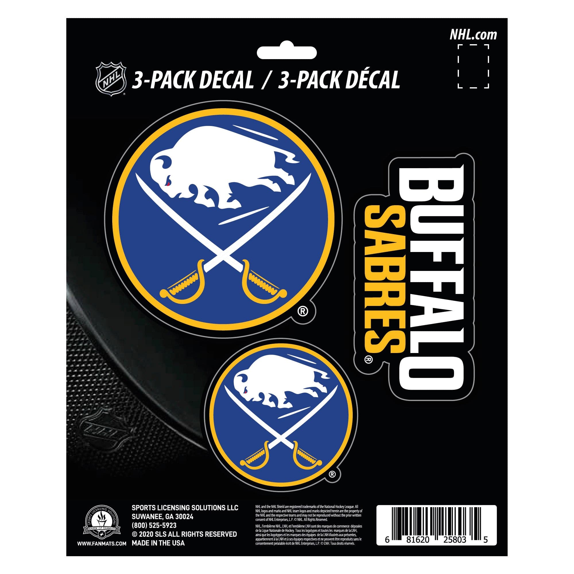 Buffalo Sabres 3 Piece Decal Sticker Set - Buffalo Sabres