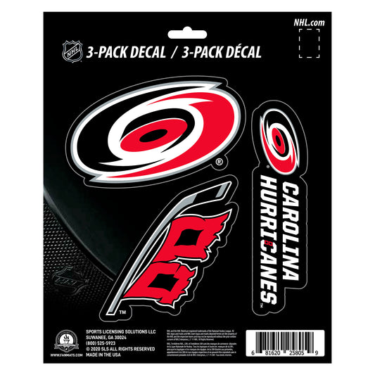 Carolina Hurricanes 3 Piece Decal Sticker Set - Carolina Hurricanes