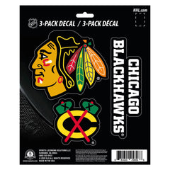 Chicago Blackhawks 3 Piece Decal Sticker Set - Chicago Blackhawks