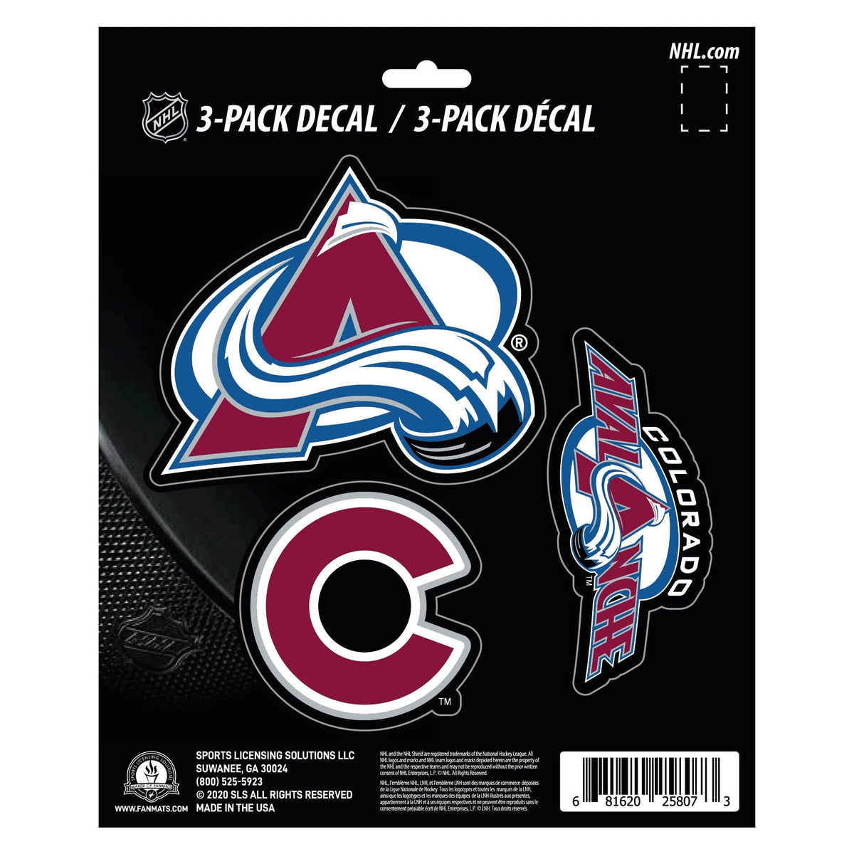 Colorado Avalanche 3 Piece Decal Sticker Set - Colorado Avalanche