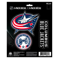 Columbus Blue Jackets 3 Piece Decal Sticker Set