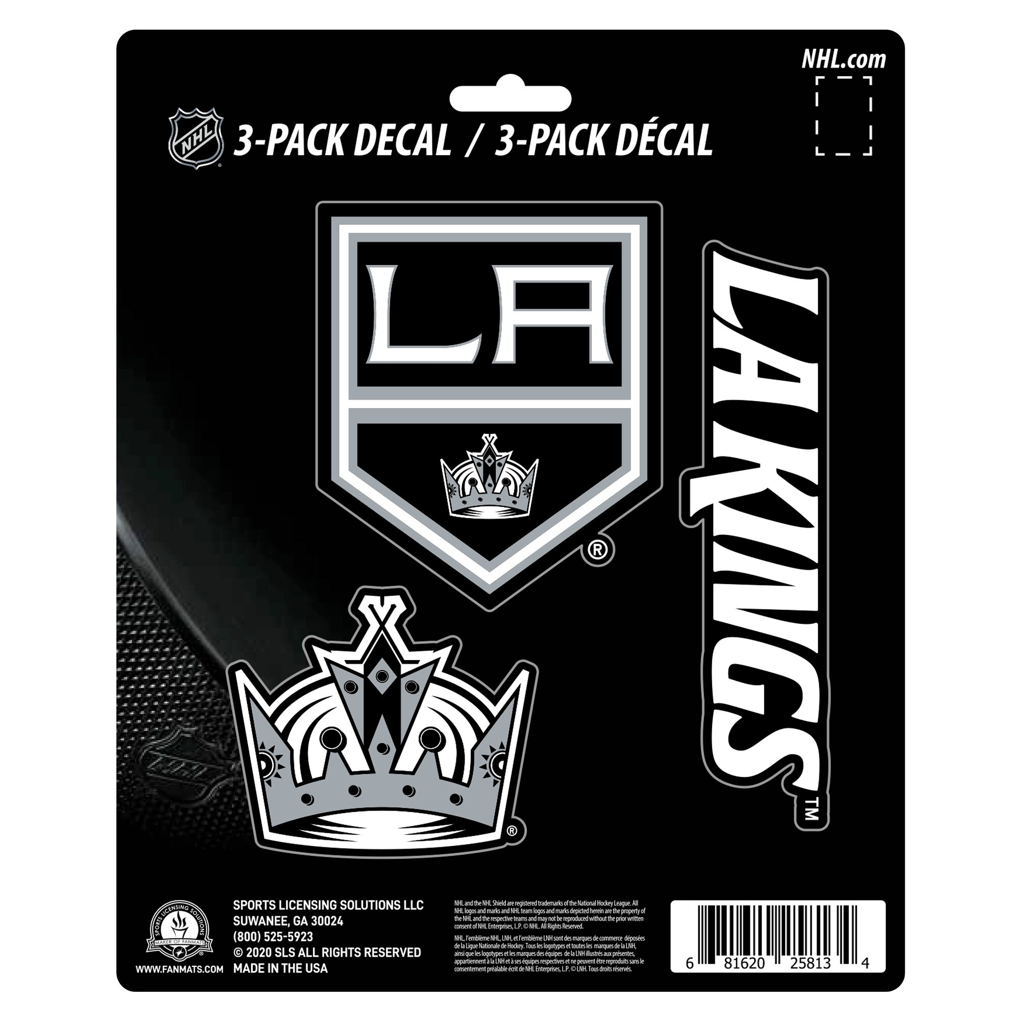 Los Angeles Kings 3 Piece Decal Sticker Set