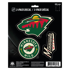 Minnesota Wild 3 Piece Decal Sticker Set