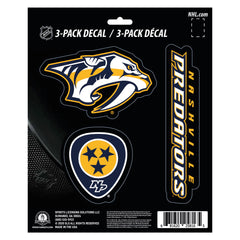 Nashville Predators 3 Piece Decal Sticker Set