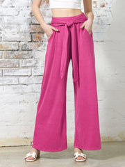 Tied Wide Leg Pants with Pockets - Trendsi