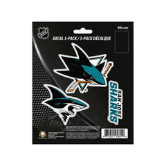 San Jose Sharks 3 Piece Decal Sticker Set