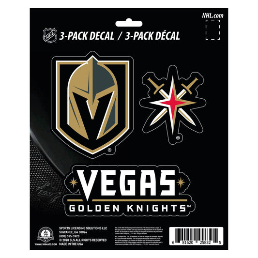 Vegas Golden Knights 3 Piece Decal Sticker Set