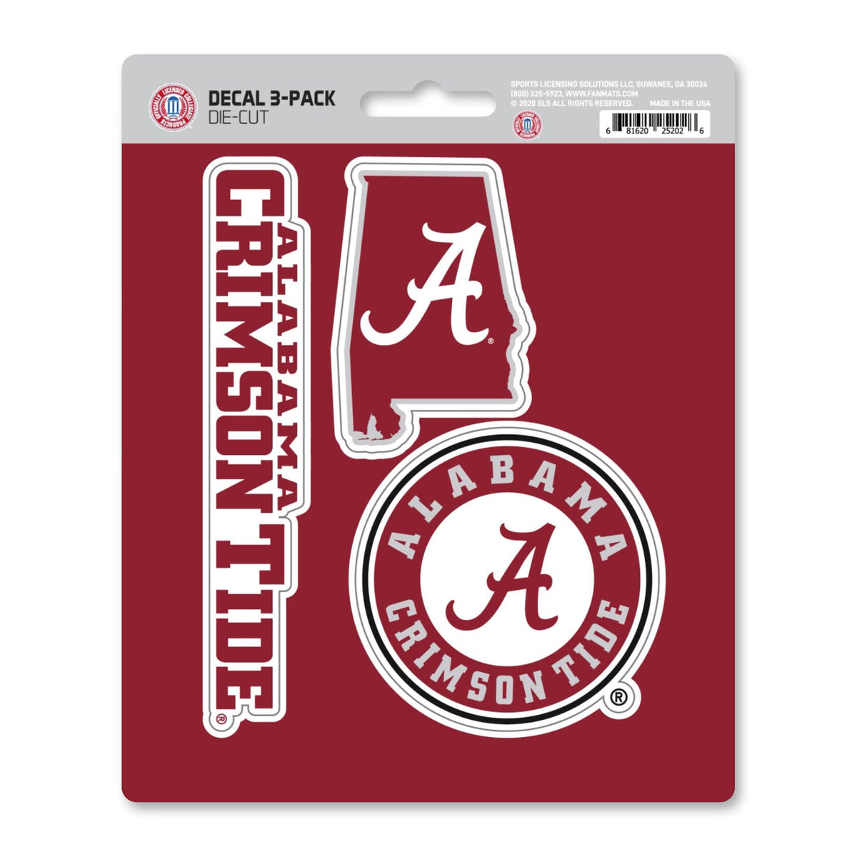 Alabama Crimson Tide 3 Piece Decal Sticker Set - Alabama