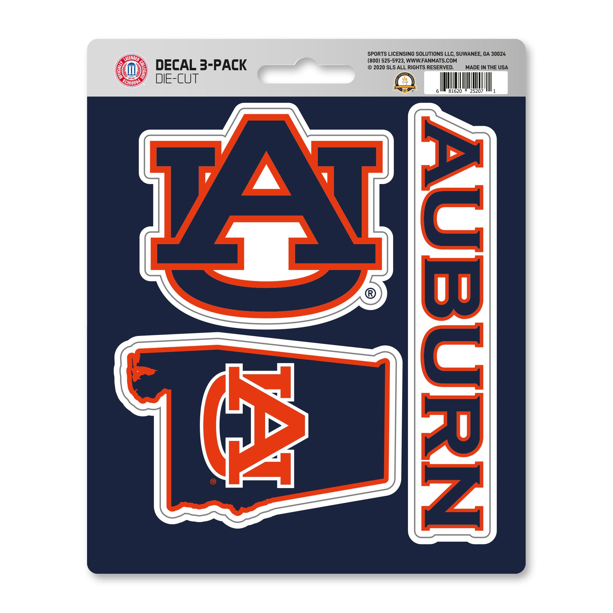 Auburn Tigers 3 Piece Decal Sticker Set