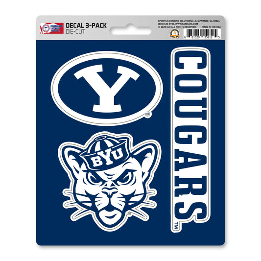 BYU Cougars 3 Piece Decal Sticker Set - BYU