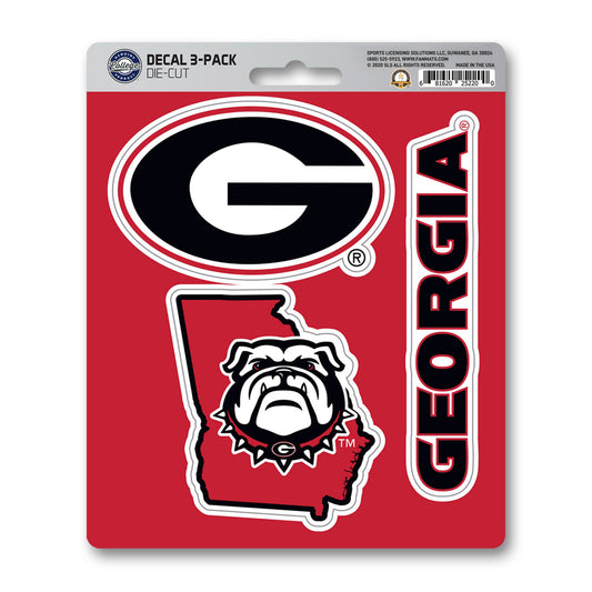 Georgia Bulldogs 3 Piece Decal Sticker Set