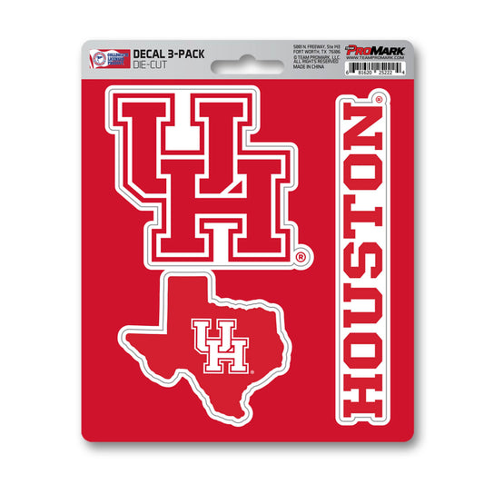 Houston Cougars 3 Piece Decal Sticker Set