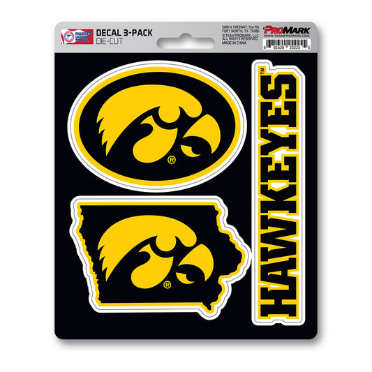 Iowa Hawkeyes 3 Piece Decal Sticker Set