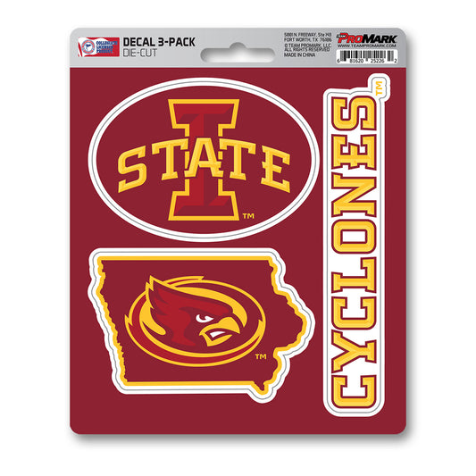 Iowa State Cyclones 3 Piece Decal Sticker Set