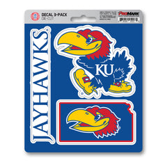 Kansas Jayhawks 3 Piece Decal Sticker Set