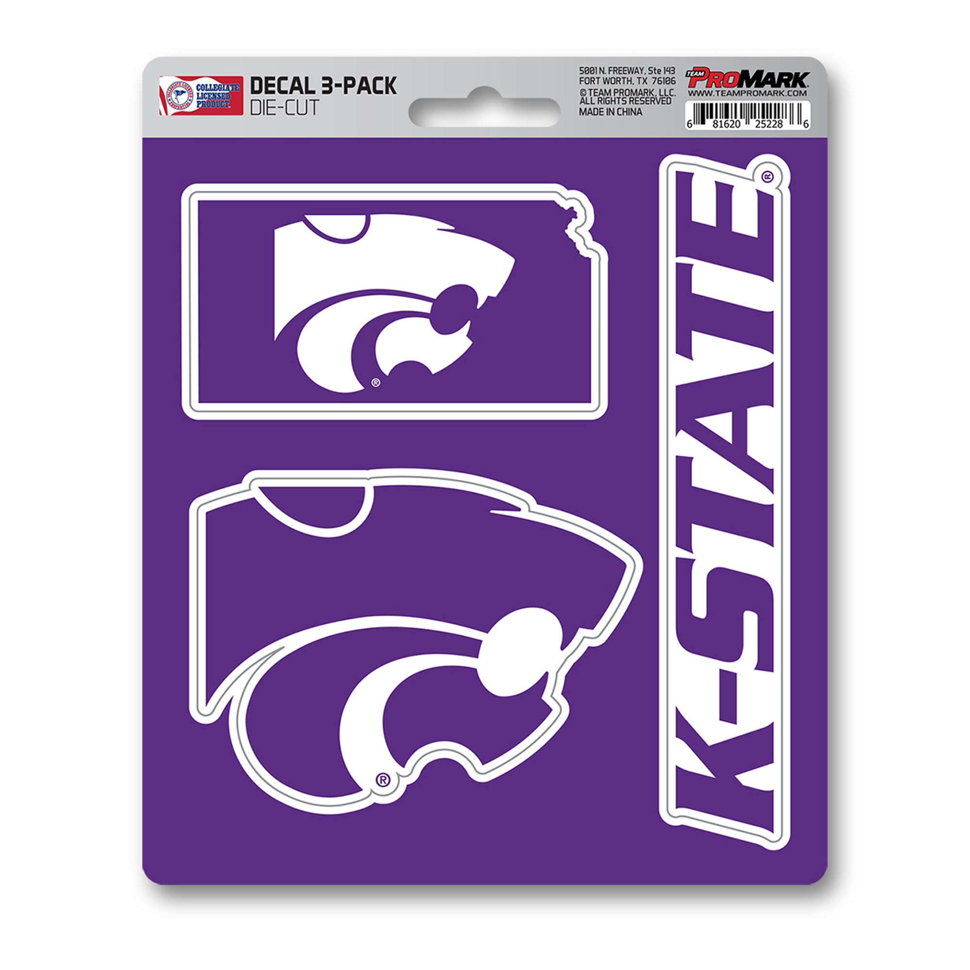 Kansas State Wildcats 3 Piece Decal Sticker Set