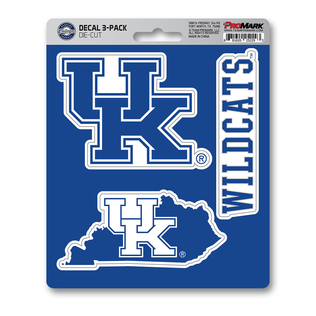 Kentucky Wildcats 3 Piece Decal Sticker Set