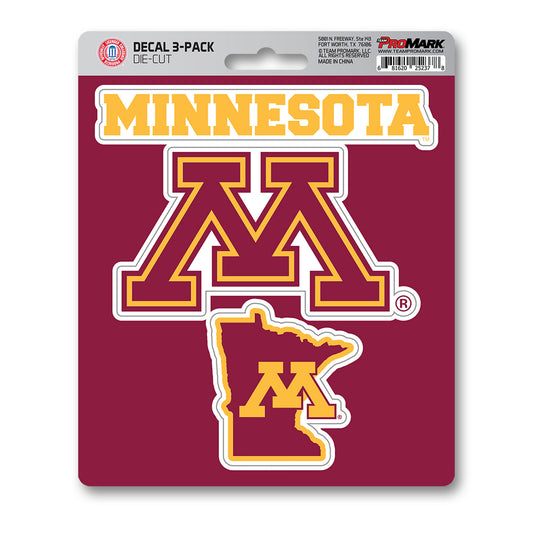 Minnesota Golden Gophers 3 Piece Decal Sticker Set