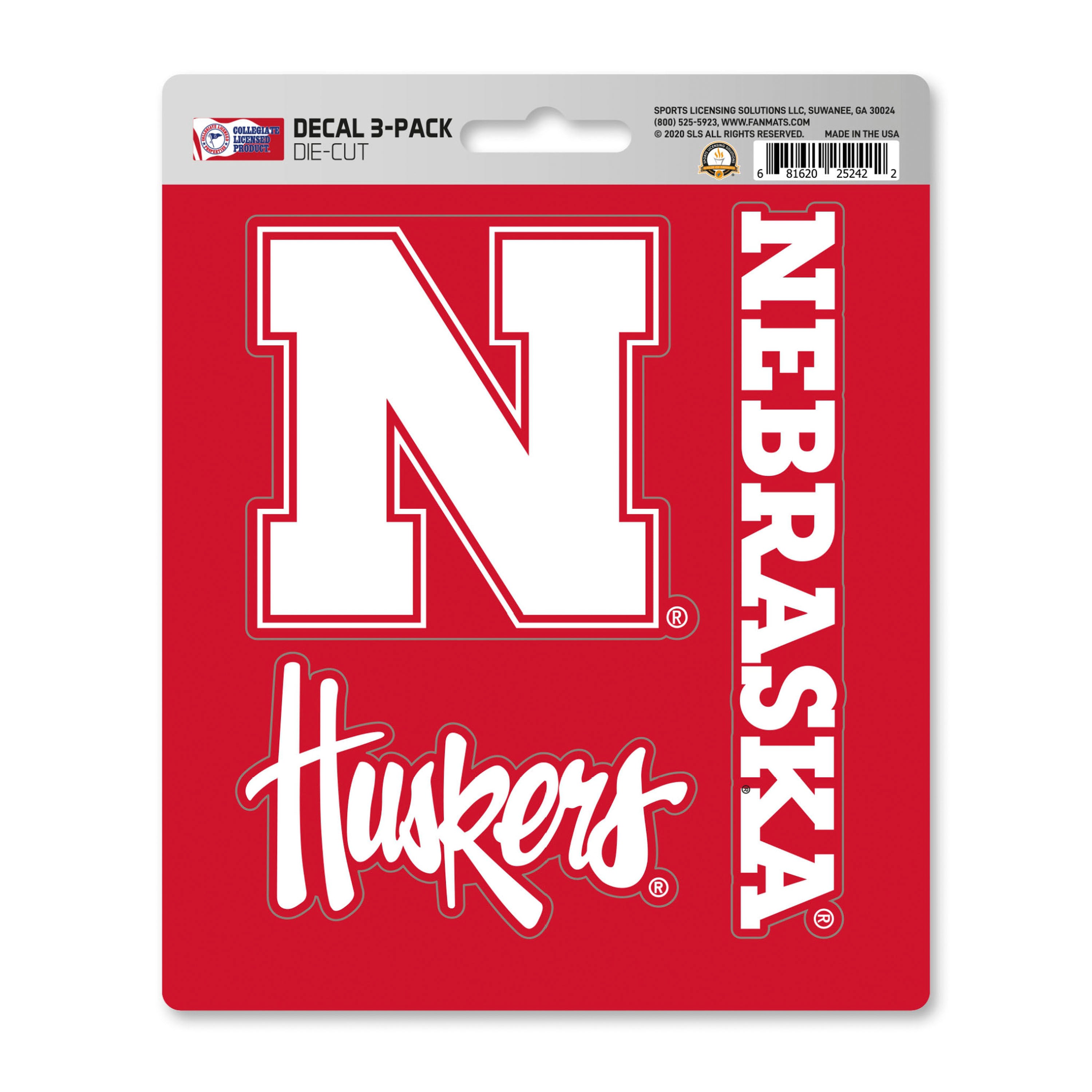 Nebraska Cornhuskers 3 Piece Decal Sticker Set - Nebraska