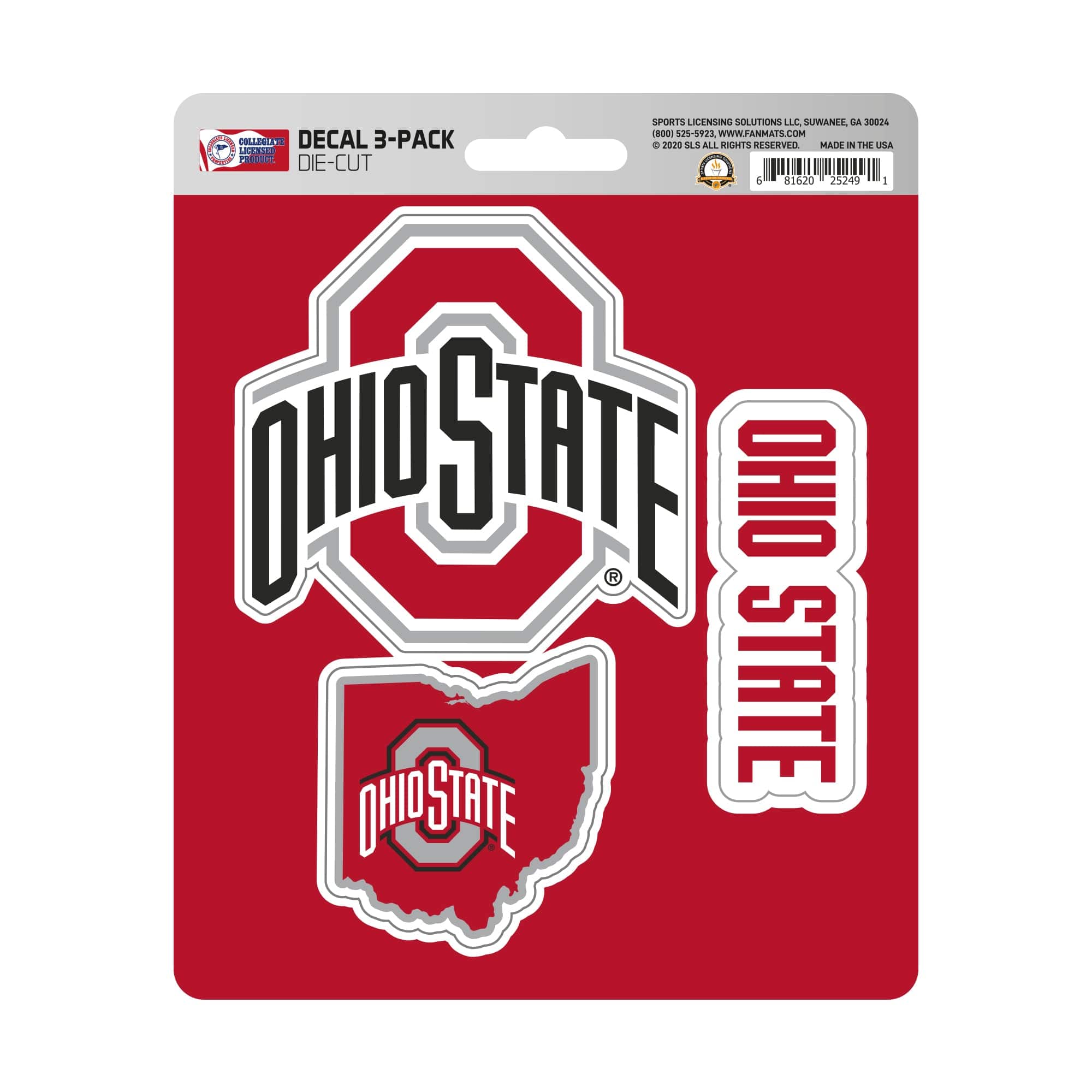 Ohio State Buckeyes 3 Piece Decal Sticker Set - Ohio State