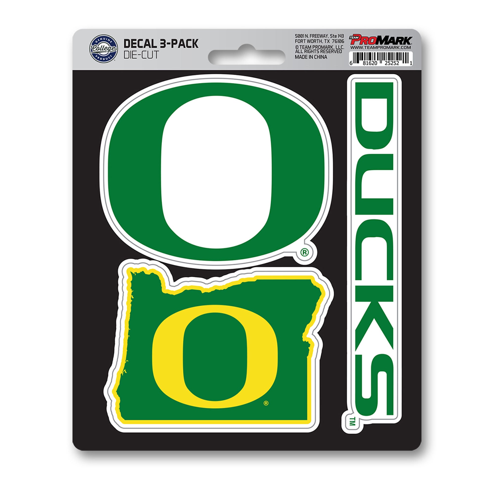 Oregon Ducks 3 Piece Decal Sticker Set