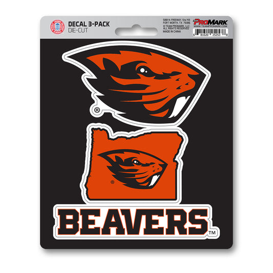 Oregon State Beavers 3 Piece Decal Sticker Set