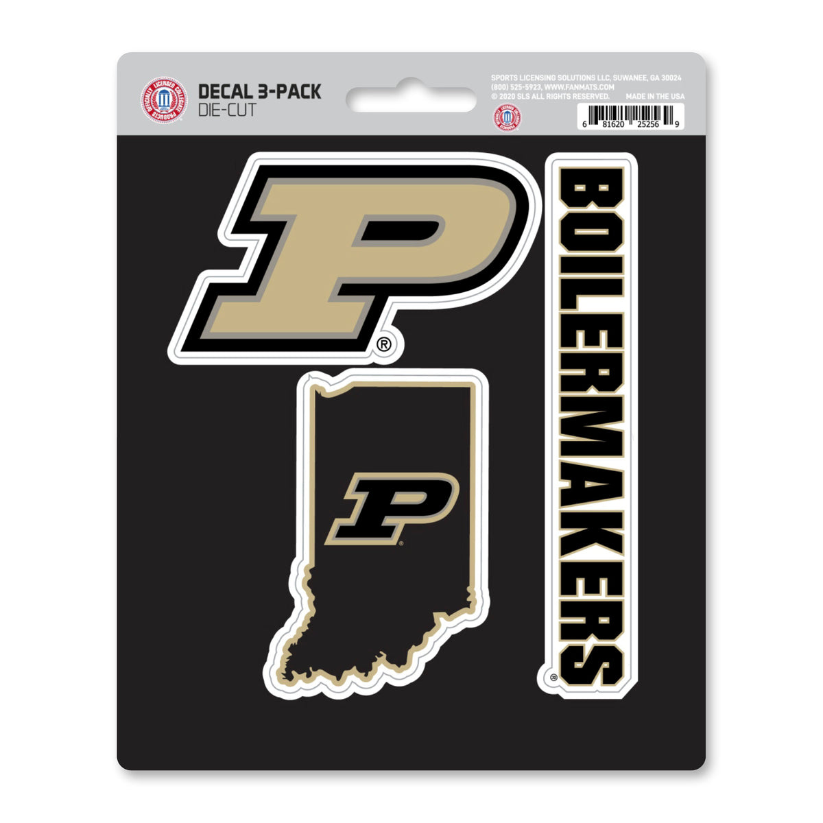 Purdue Boilermakers 3 Piece Decal Sticker Set