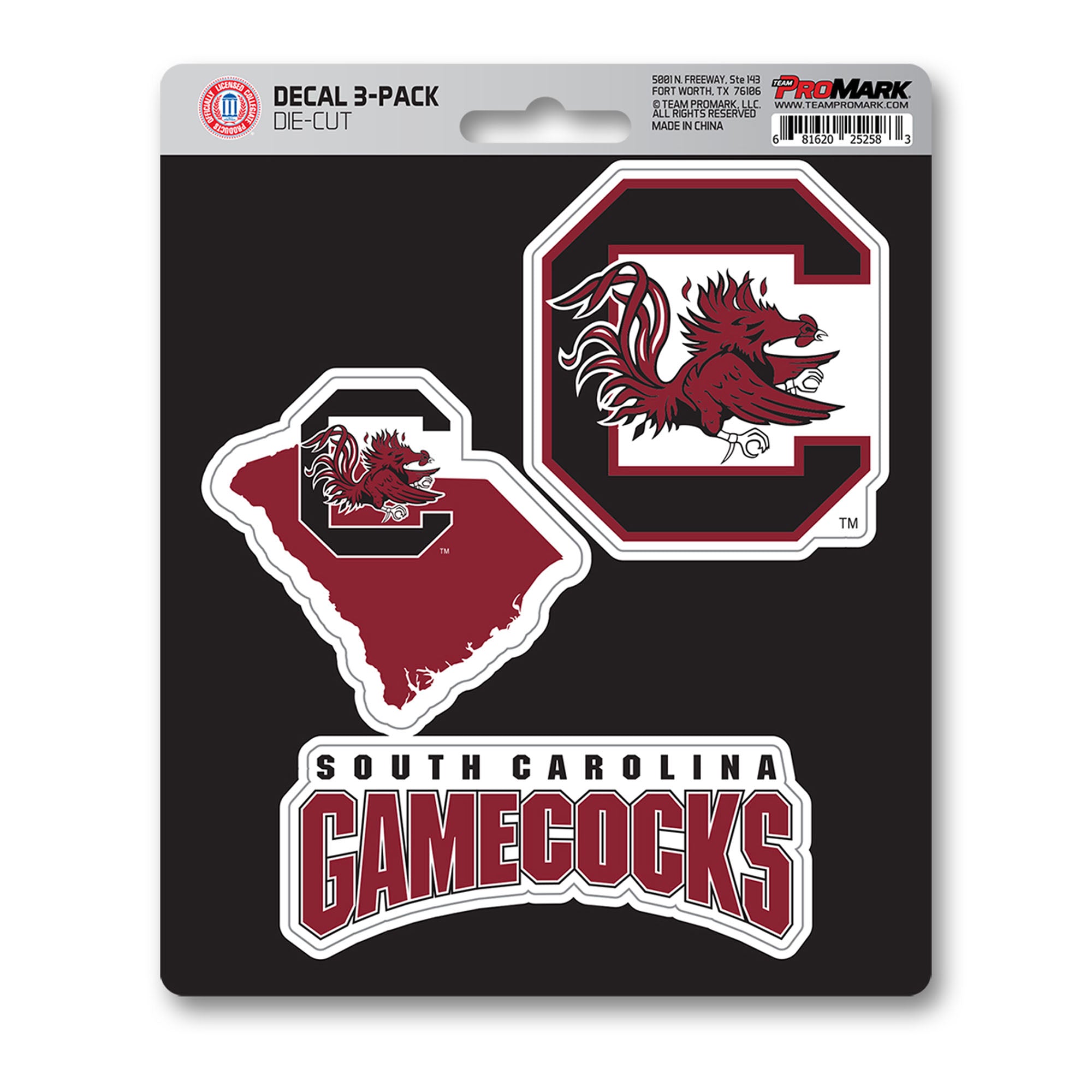 South Carolina Gamecocks 3 Piece Decal Sticker Set