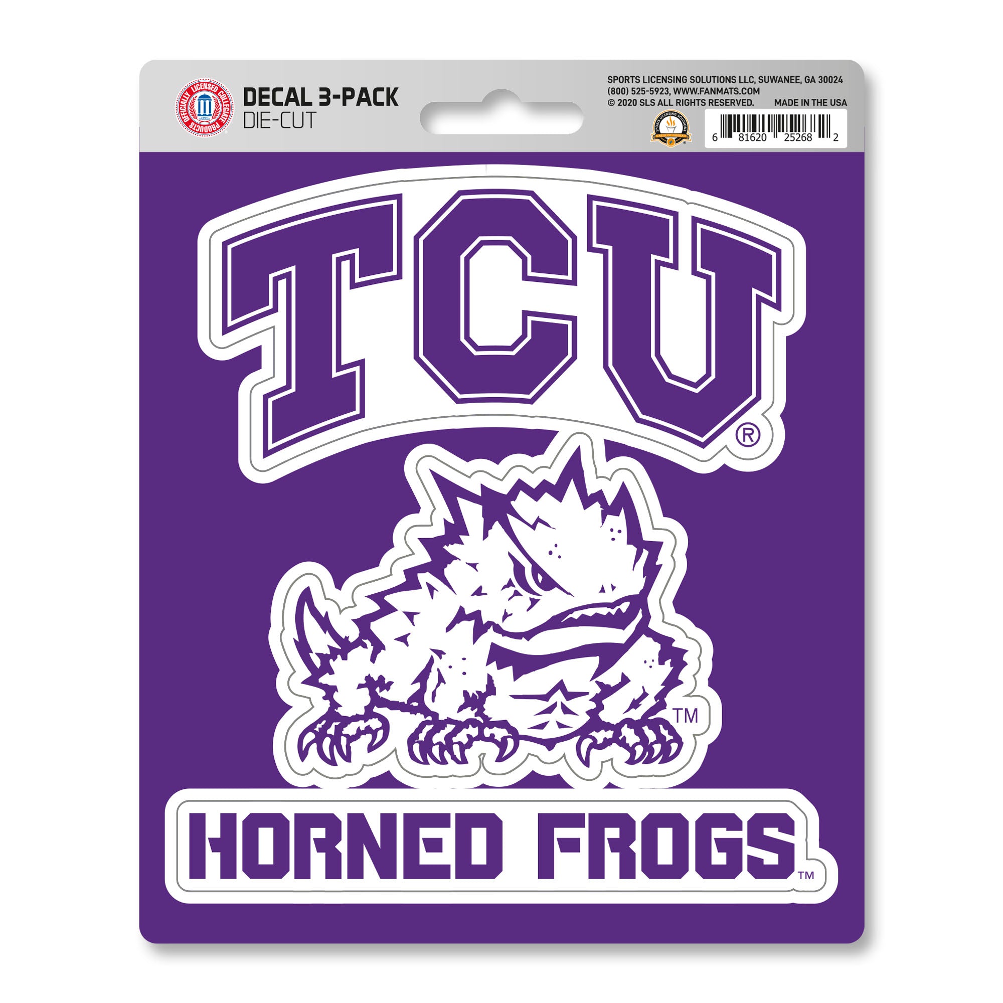 TCU Horned Frogs 3 Piece Decal Sticker Set