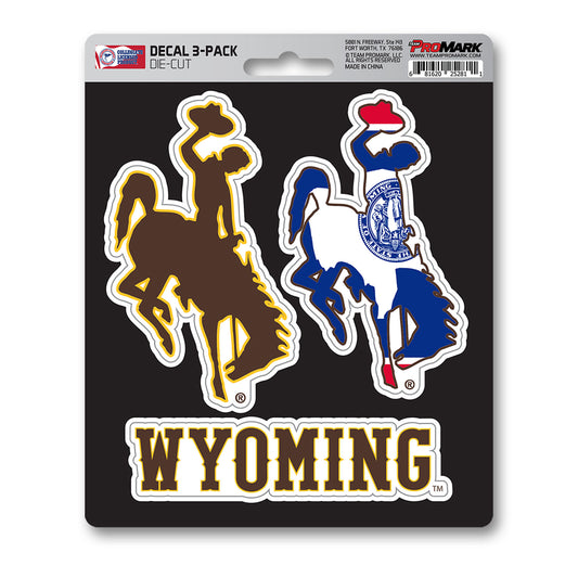 Wyoming Cowboys 3 Piece Decal Sticker Set