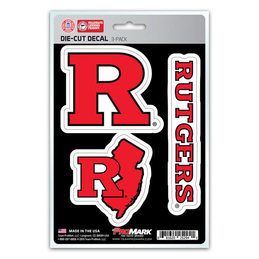 Rutgers Scarlett Knights 3 Piece Decal Sticker Set